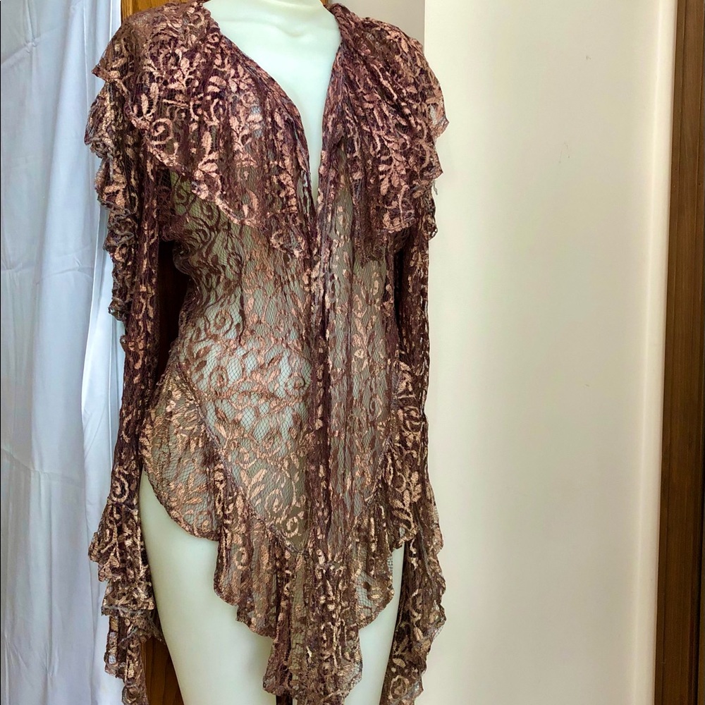 Vintage Sonda NYC 70’s/80’s lace jacket/robe